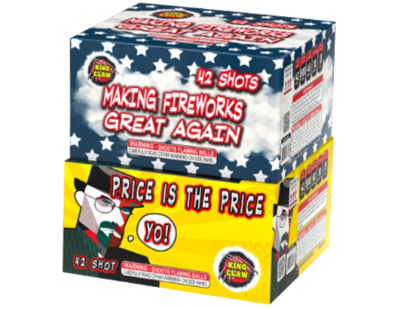 PRICE IS THE PRICE YO/MAKE FIREWORKS GREAT AGAIN COMBO 42 SHOT